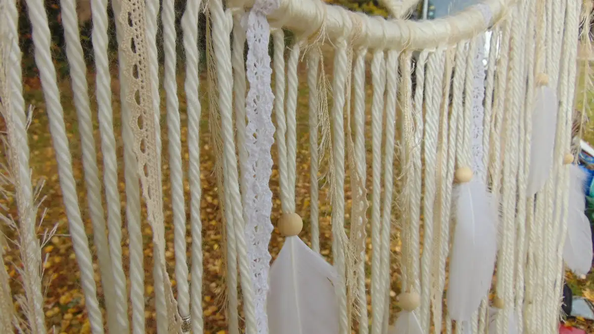 Attrape-rêves Géant Blanc avec Arbre de vie en bois