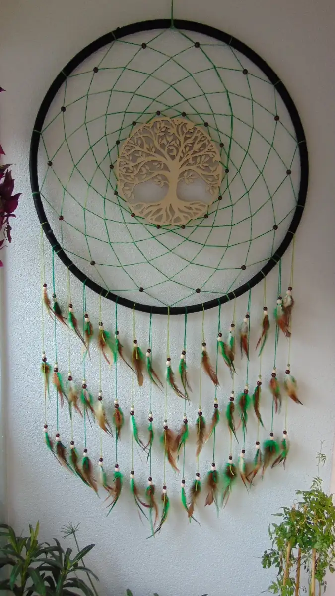 Attrape-rêves Géant Nature Arbre de vie - Jade & Citrine