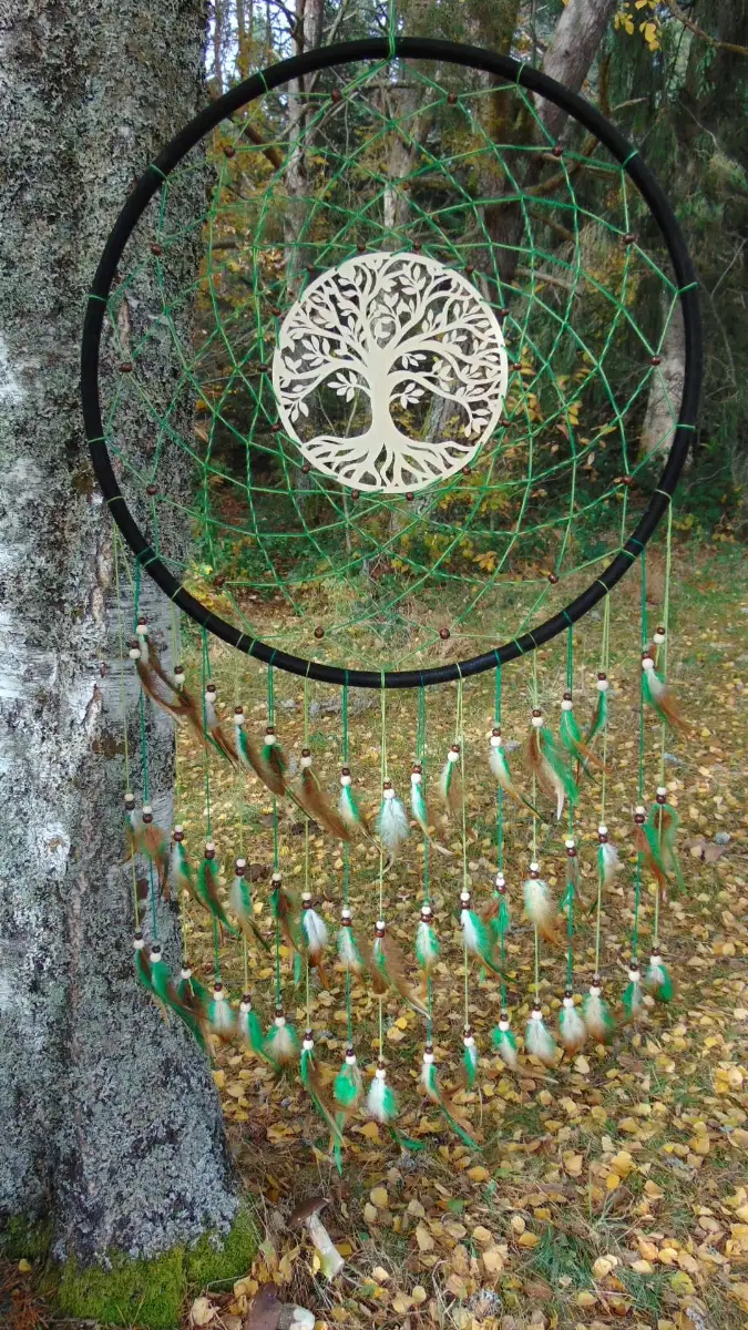 Attrape-rêves Géant Nature Arbre de vie - Jade & Citrine