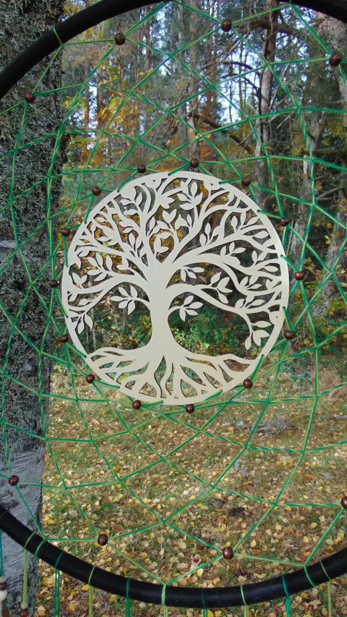 Attrape-rêves Géant Nature Arbre de vie - Jade & Citrine