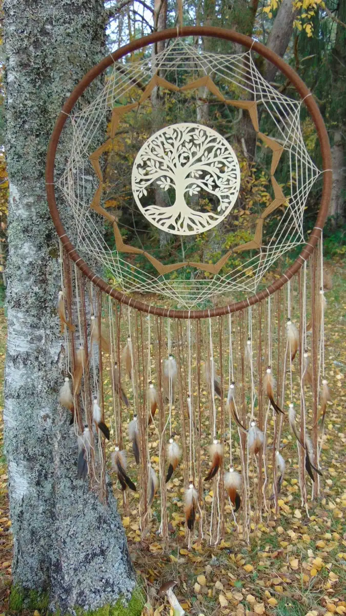 Attrape-rêves géant nature arbre de vie bohème