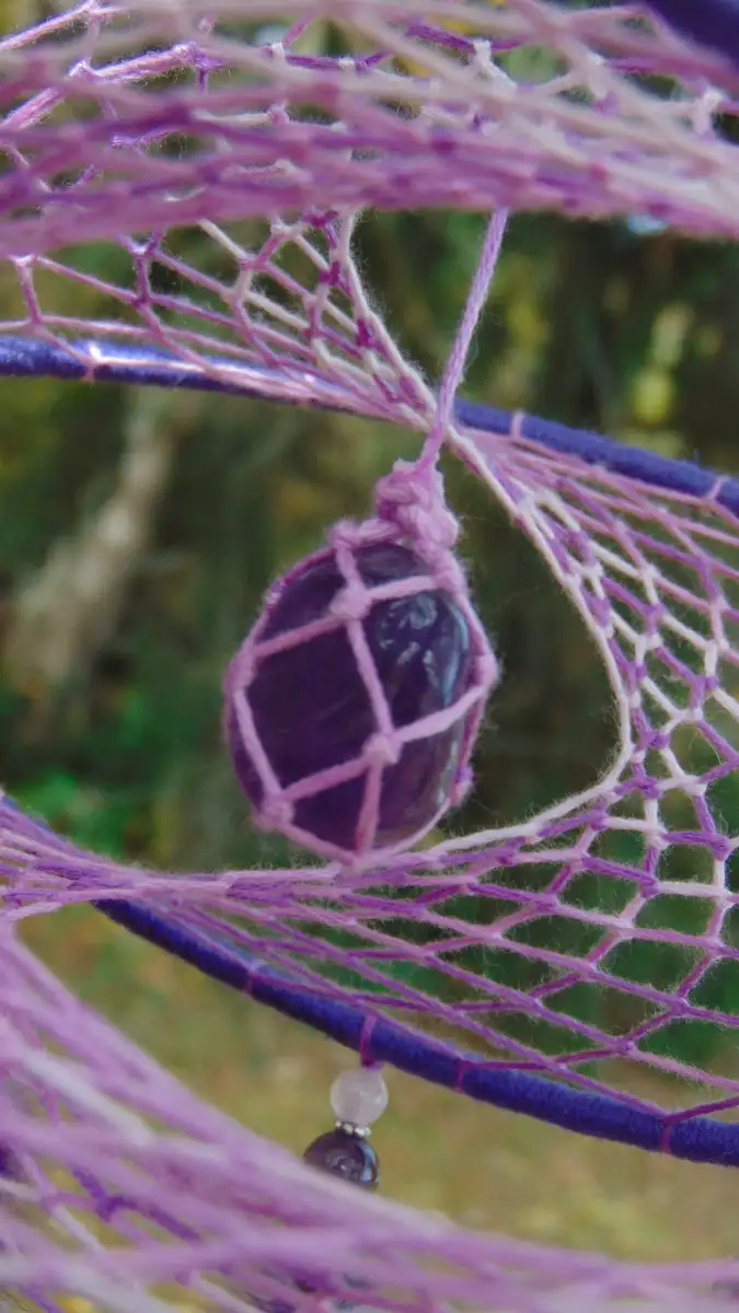 Petit Attrape-rêves 3D violet - Améthyste