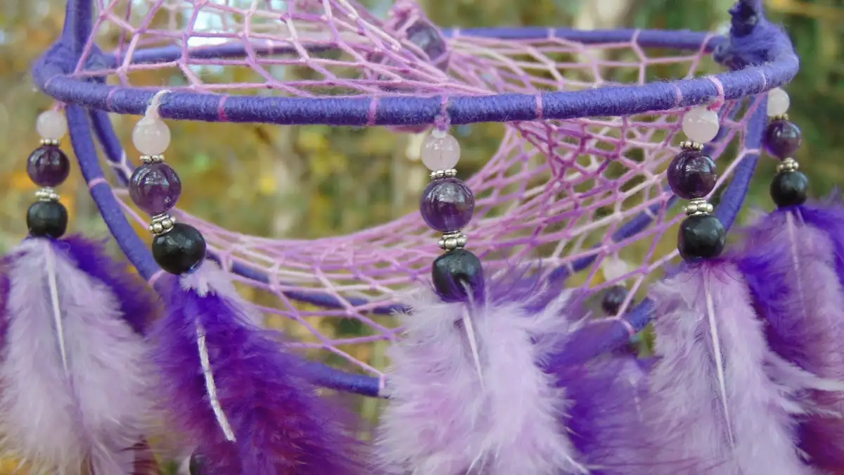 Petit Attrape-rêves 3D violet - Améthyste