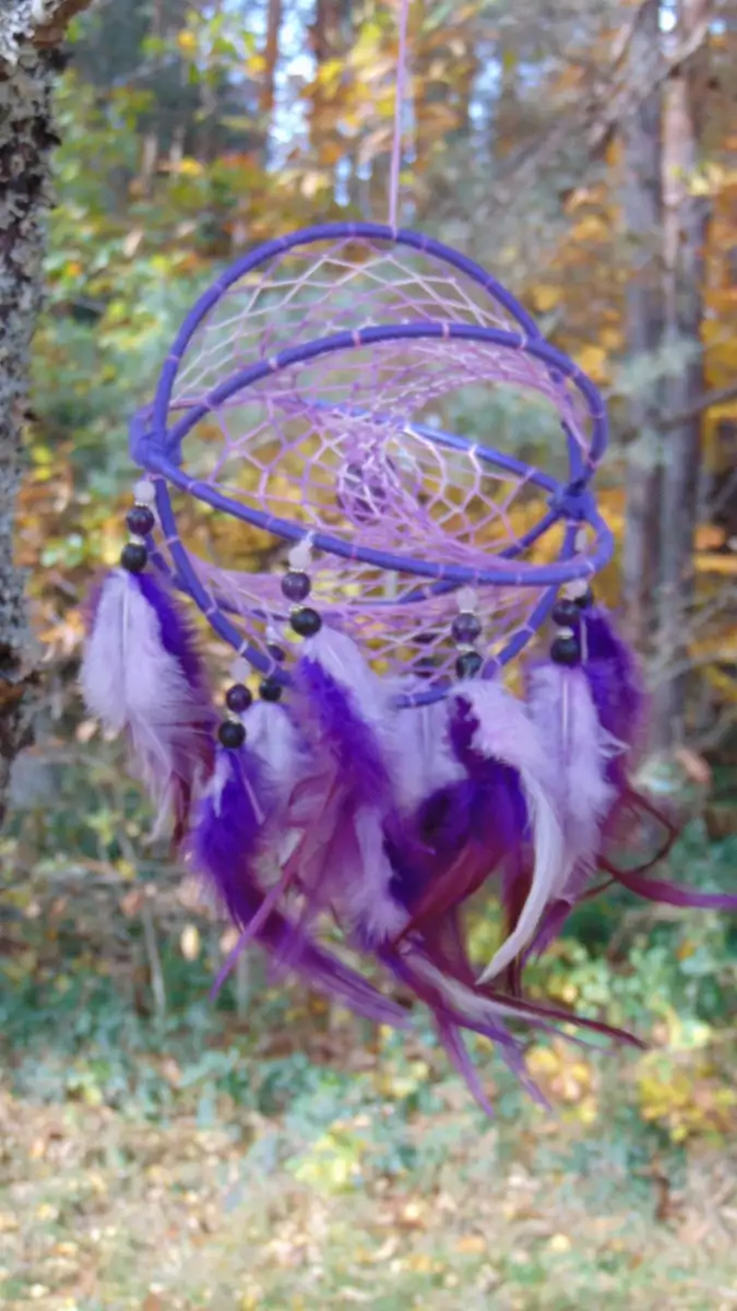 Petit Attrape-rêves 3D violet - Améthyste