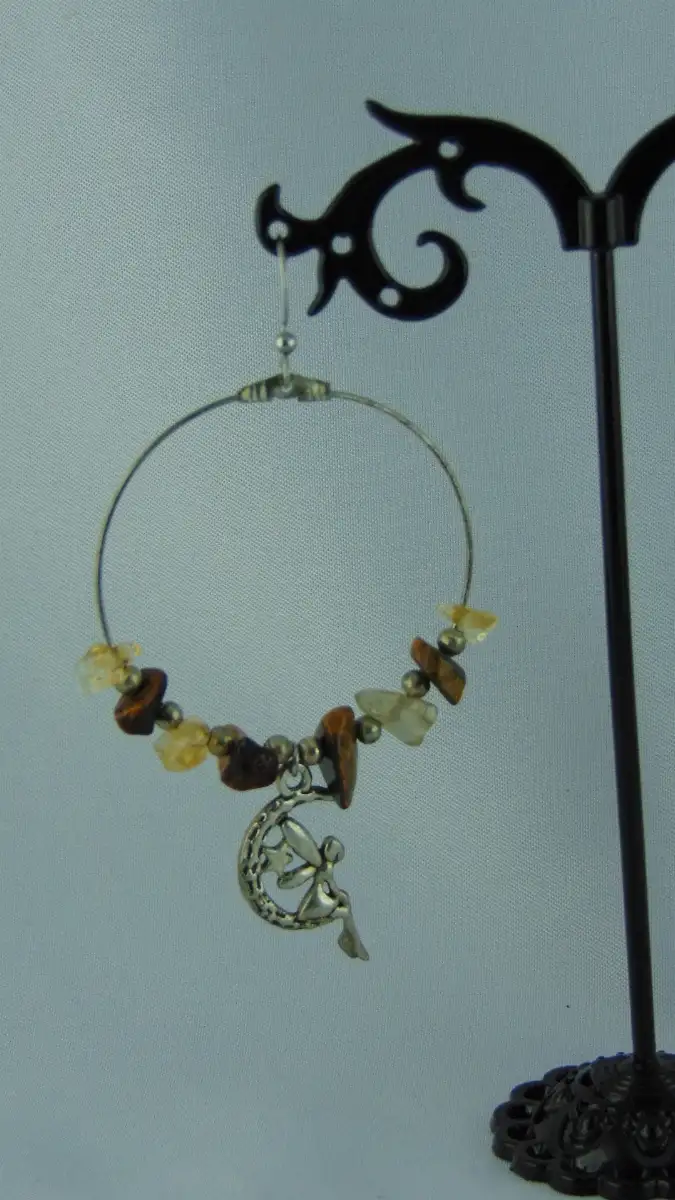 Collection de grandes Créoles avec pierres naturelles