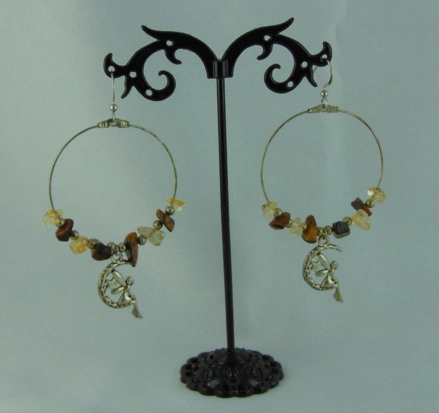 Collection de grandes Créoles avec pierres naturelles