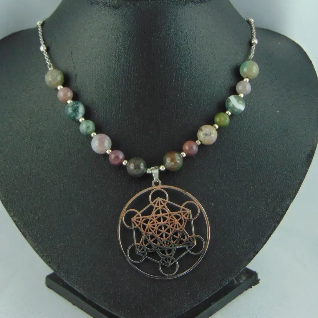 Collection de Colliers Metatron en acier inoxydable & Pierres Naturelles
