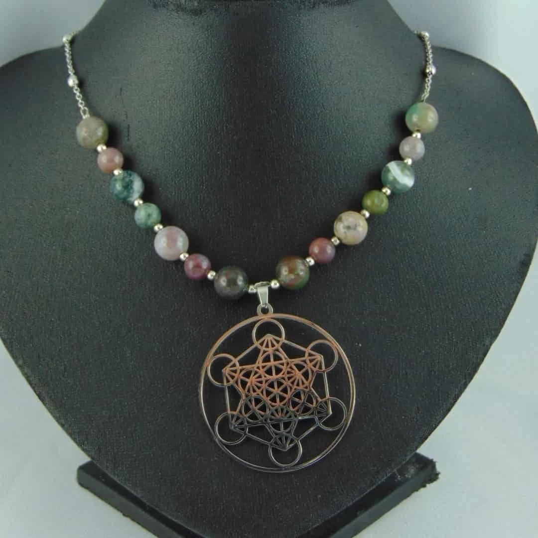 Collection de Colliers Metatron en acier inoxydable & Pierres Naturelles