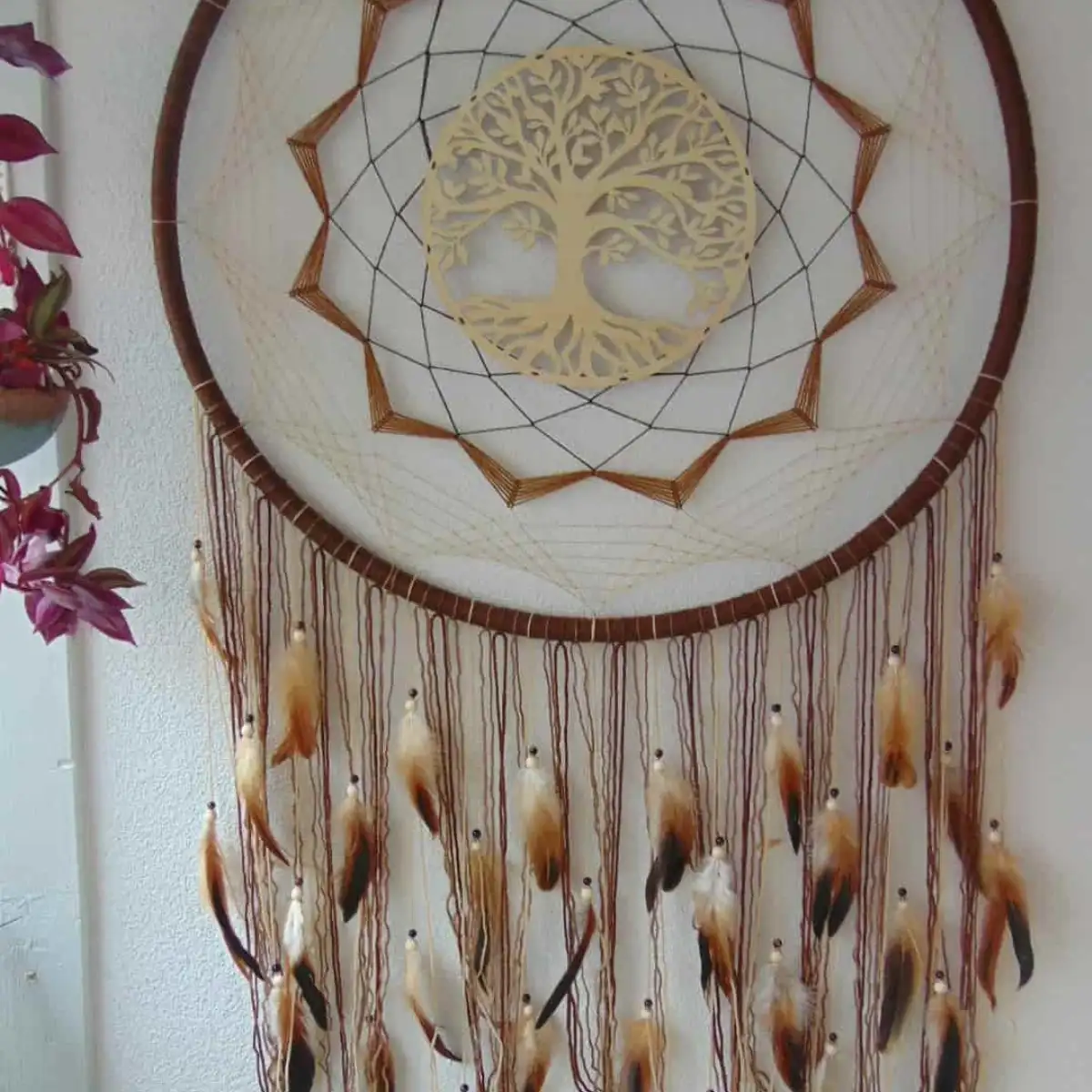 Attrape-rêves géant nature arbre de vie bohème