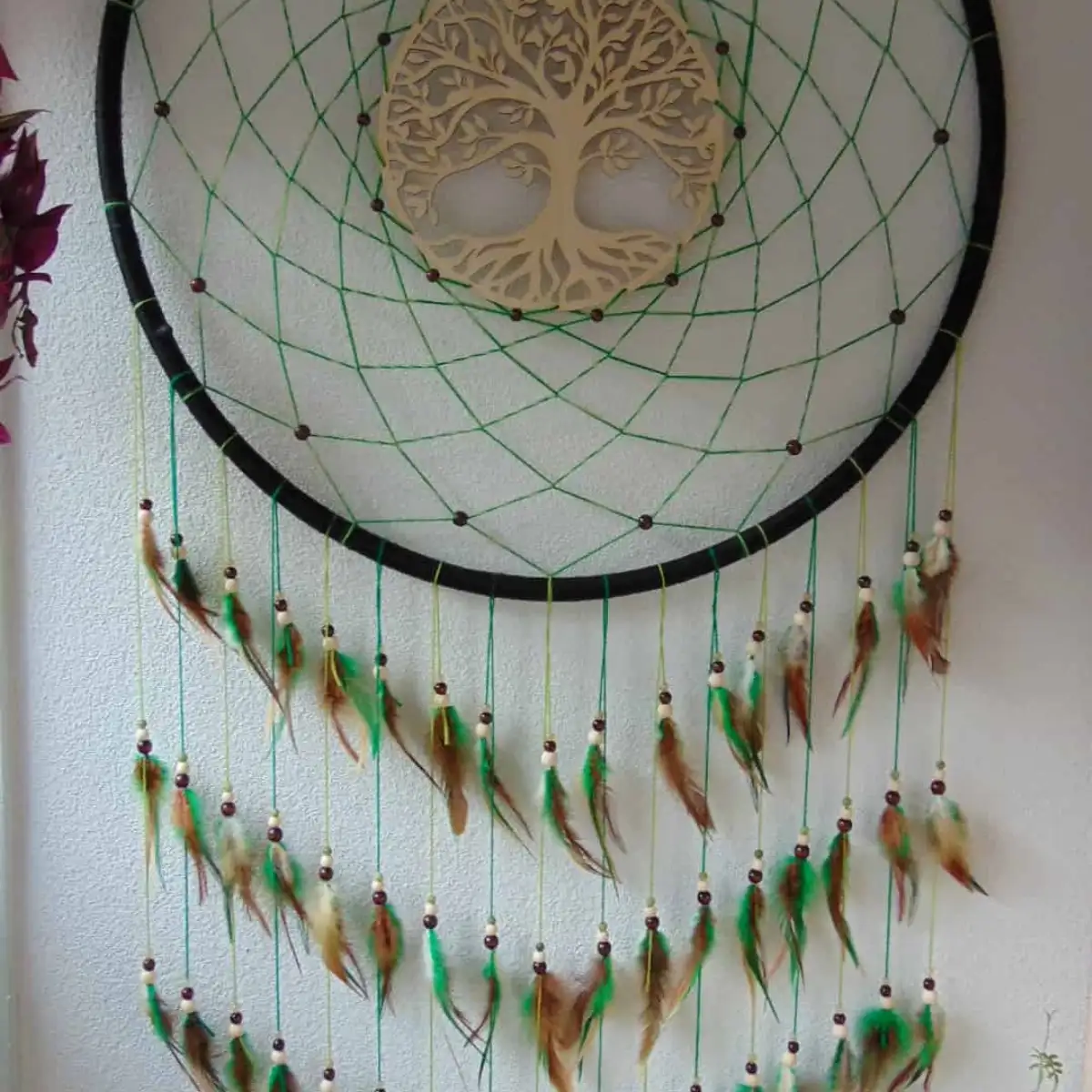 Attrape-rêves Géant Nature Arbre de vie - Jade & Citrine