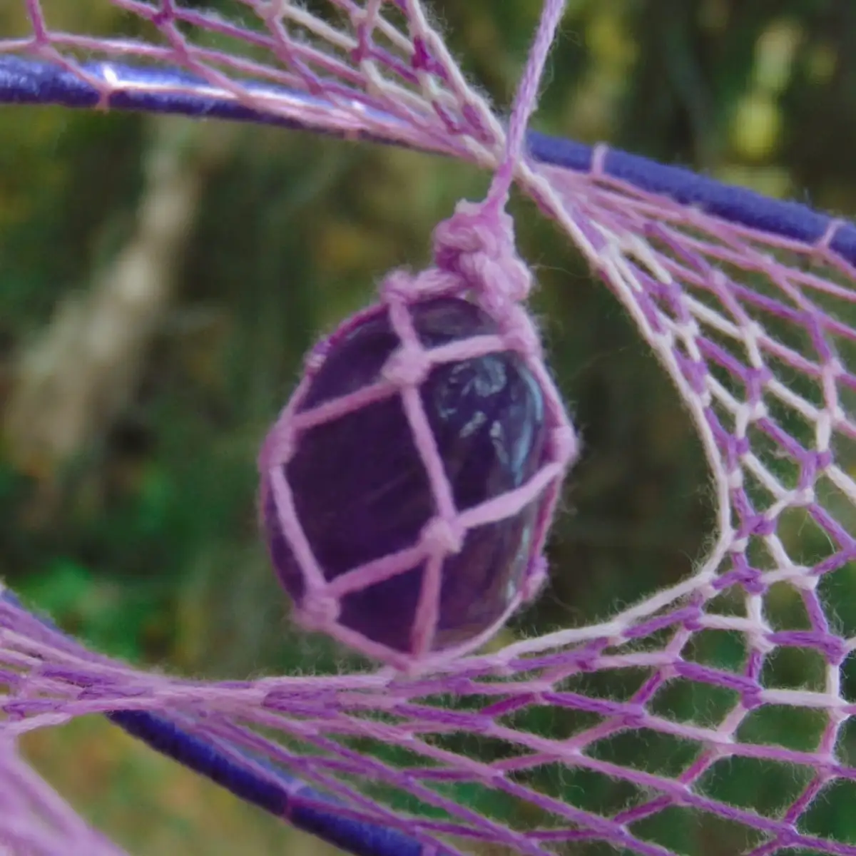 Petit Attrape-rêves 3D violet - Améthyste