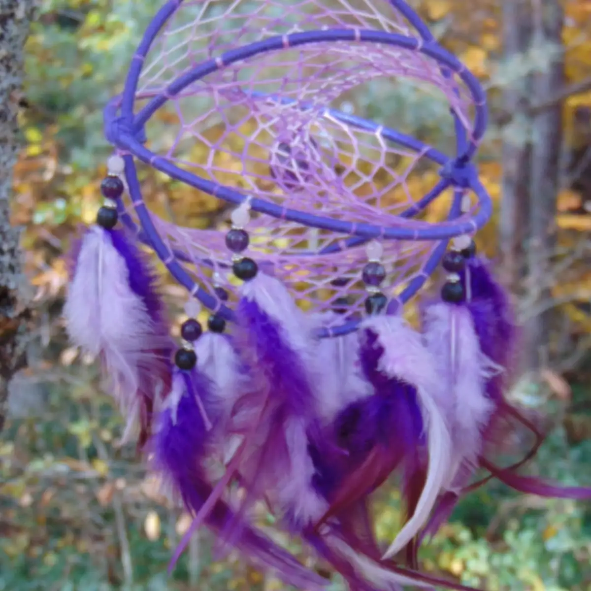 Petit Attrape-rêves 3D violet - Améthyste