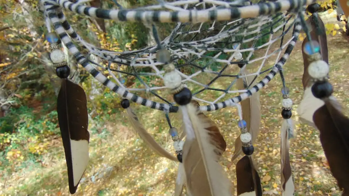 grand attrape-rêves 3D Onyx, noir blanc gris